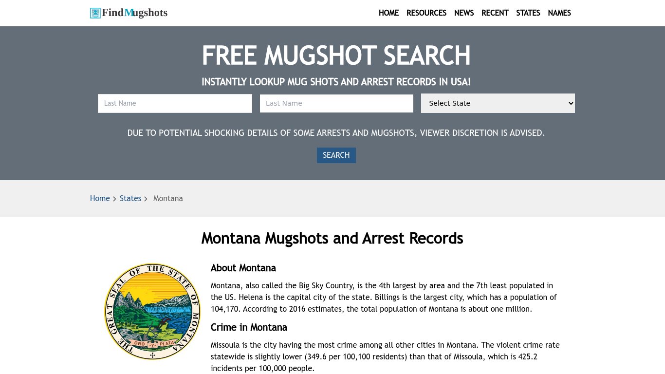 Find Montana Mugshots - Find Mugshots