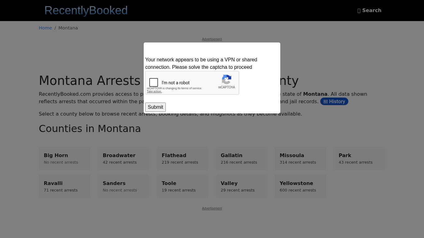 Recent bookings, Arrests, Mugshots in Montana - Recently Booked